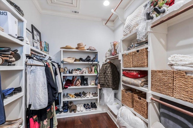 9122 Balcones Club Dr Unit 9, Austin, TX 78750 - walk in closet with wood finished floors