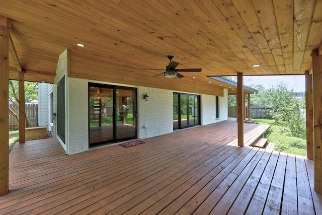 16202 Kicking Bird Dr, Leander, TX 78641 - wooden deck with ceiling fan
