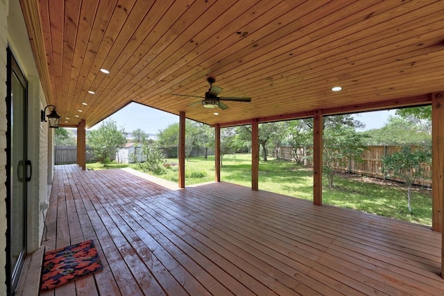 16202 Kicking Bird Dr, Leander, TX 78641 - deck featuring a ceiling fan