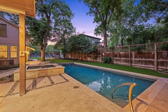 4517 Ave G, Austin, TX 78751 - view of swimming pool with a playground and a patio
