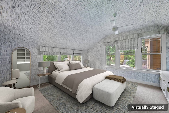 4517 Ave G, Austin, TX 78751 - carpeted bedroom featuring vaulted ceiling