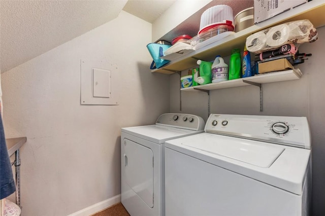 5616 Emerald Forest Dr Unit 111, Austin, TX 78745 - laundry room featuring washer and clothes dryer and baseboards