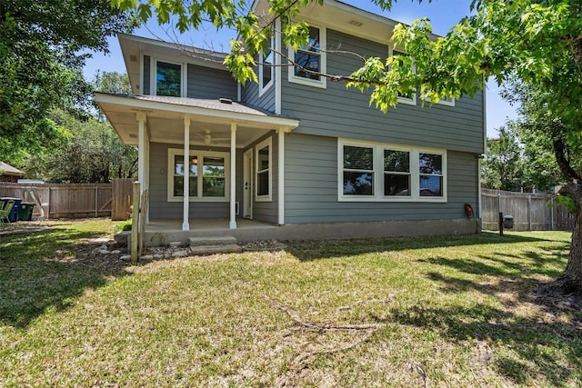 4424 Campo Verde Dr, Austin, TX 78749 - view of front facade with a porch and ceiling fan