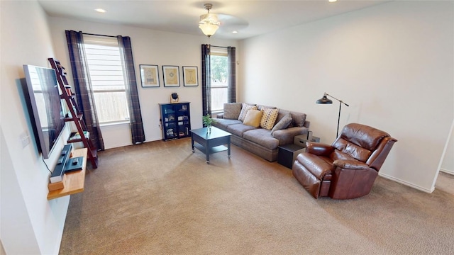 11405 Kirkland Hill Path, Austin, TX 78754 - carpeted living area with recessed lighting and baseboards