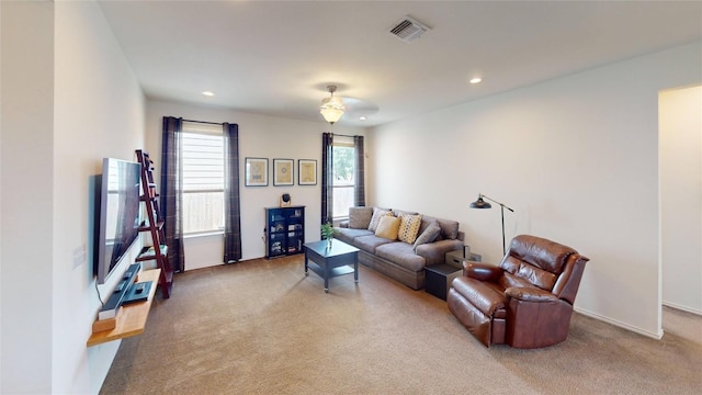 11405 Kirkland Hill Path, Austin, TX 78754 - living room featuring carpet flooring, recessed lighting, and baseboards