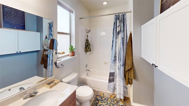 11405 Kirkland Hill Path, Austin, TX 78754 - bathroom with toilet, shower / tub combo, and vanity