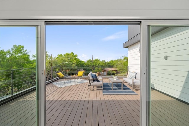 2303 Westworth Cir, Austin, TX 78704 - wooden deck featuring outdoor lounge area