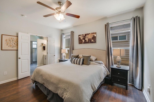 7709 Menchaca Rd Unit 16, Austin, TX 78745 - bedroom with multiple windows, wood finished floors, and baseboards