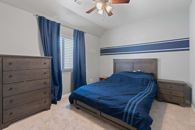 3217 Falconers Way, Pflugerville, TX 78660 - bedroom featuring carpet flooring, lofted ceiling, ceiling fan, and baseboards