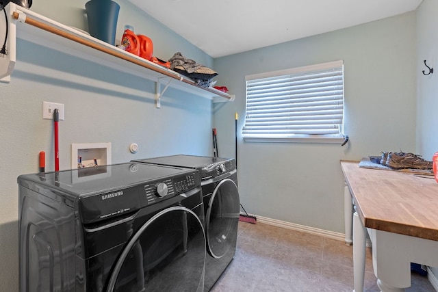 3217 Falconers Way, Pflugerville, TX 78660 - washroom featuring separate washer and dryer and baseboards
