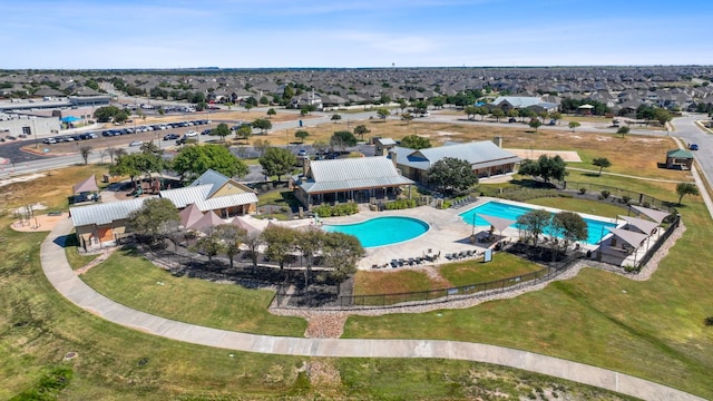 3217 Falconers Way, Pflugerville, TX 78660 - aerial view of residential area featuring a pool