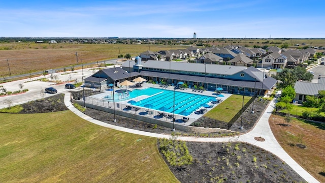 3217 Falconers Way, Pflugerville, TX 78660 - aerial view of residential area with a pool