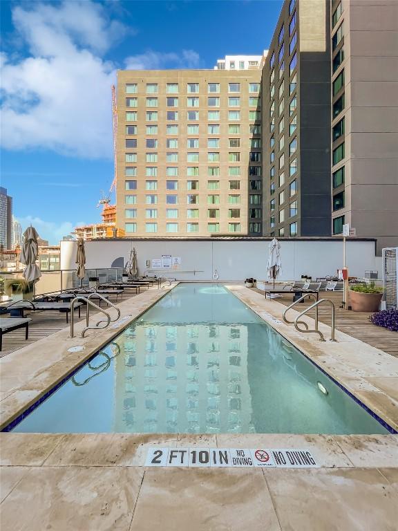 603 Davis St Unit 1108, Austin, TX 78701 - community pool featuring a patio area and a view of city