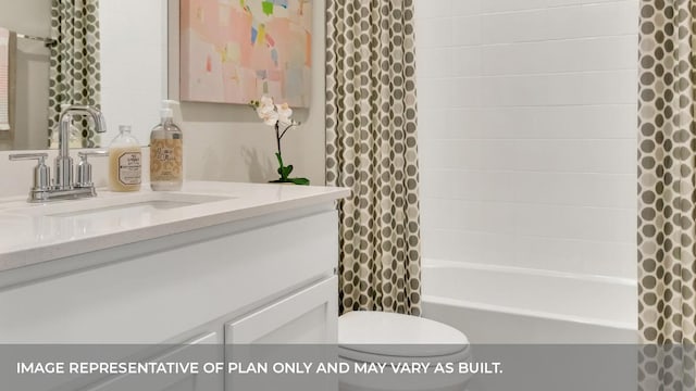 13700 Bothwell Pl, Manor, TX 78653 - bathroom with vanity, toilet, and shower / tub combo