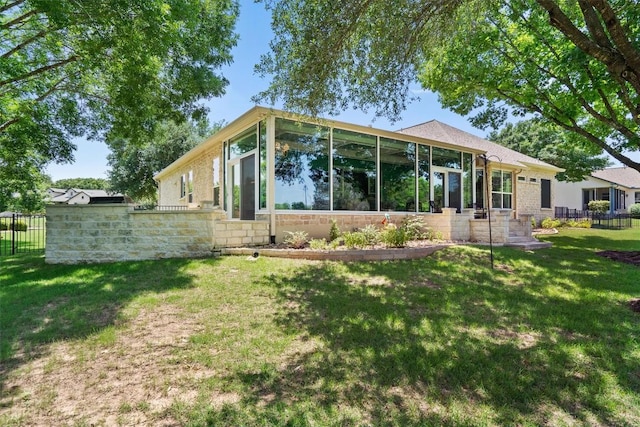 115 Durango Trl, Georgetown, TX 78633 - back of property with stone siding