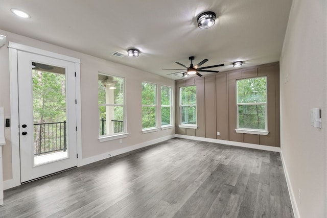 182 Kaanapali Ln, Bastrop, TX 78602 - unfurnished room featuring a ceiling fan and wood finished floors