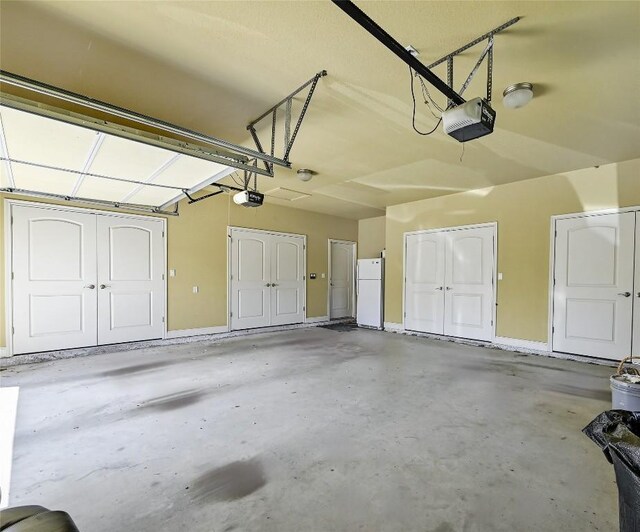 217 Circle Oaks Dr, Burnet, TX 78611 - garage with freestanding refrigerator and a garage door opener