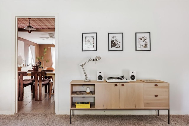 2300 Westworth Cir, Austin, TX 78704 - detailed view of carpet and a ceiling fan