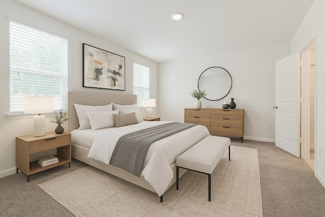 465 Brooks Ranch Dr, Kyle, TX 78640 - bedroom with light colored carpet and recessed lighting
