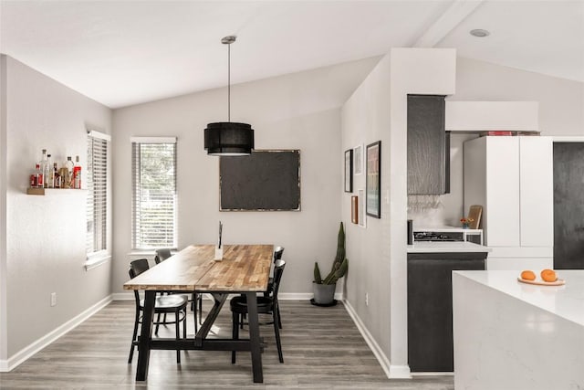 8504 Verona Trl, Austin, TX 78749 - dining area with vaulted ceiling and wood finished floors