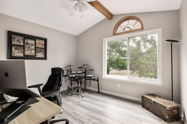 8504 Verona Trl, Austin, TX 78749 - home office featuring ceiling fan and light wood finished floors