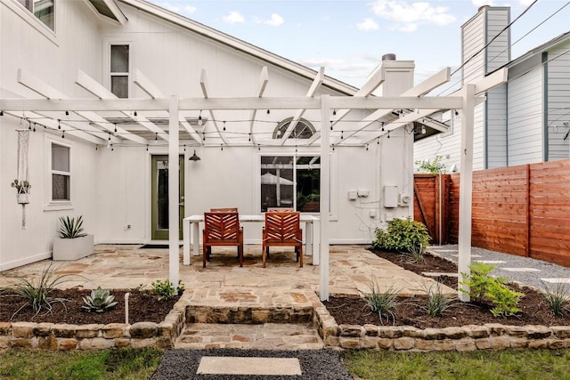 8504 Verona Trl, Austin, TX 78749 - fenced backyard with a patio and a pergola