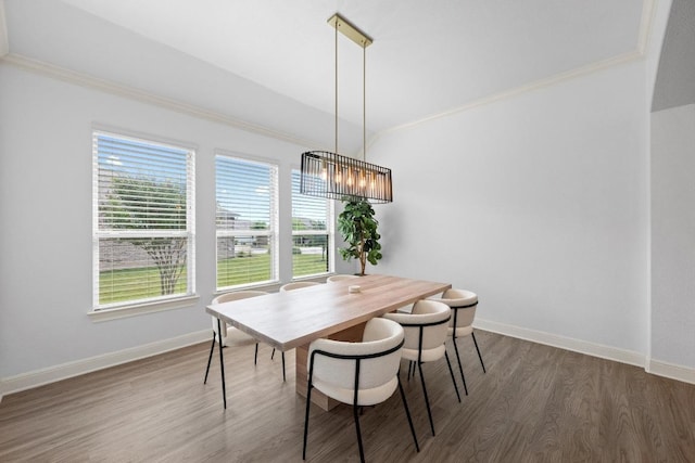 2565 Reunion Blvd, Austin, TX 78737 - dining room featuring ornamental molding, wood finished floors, and baseboards