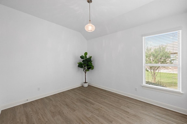 2565 Reunion Blvd, Austin, TX 78737 - spare room featuring wood finished floors, baseboards, and lofted ceiling
