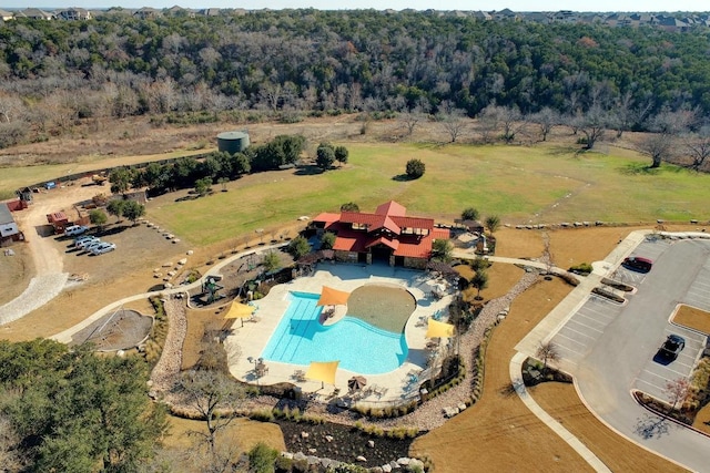 2565 Reunion Blvd, Austin, TX 78737 - drone / aerial view of a forest and a pool area