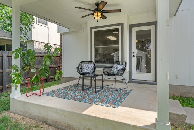 11710 Raymond C Ewry Ln, Austin, TX 78748 - view of patio / terrace featuring a ceiling fan