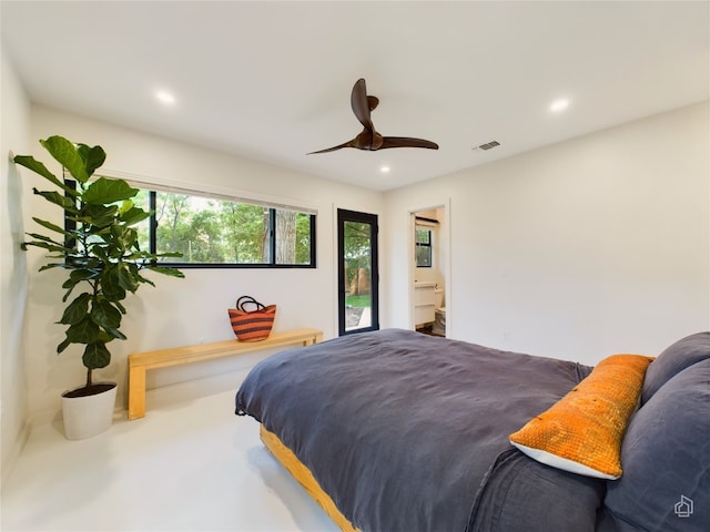 6007 Leisure Run Rd, Austin, TX 78745 - bedroom with recessed lighting and ceiling fan