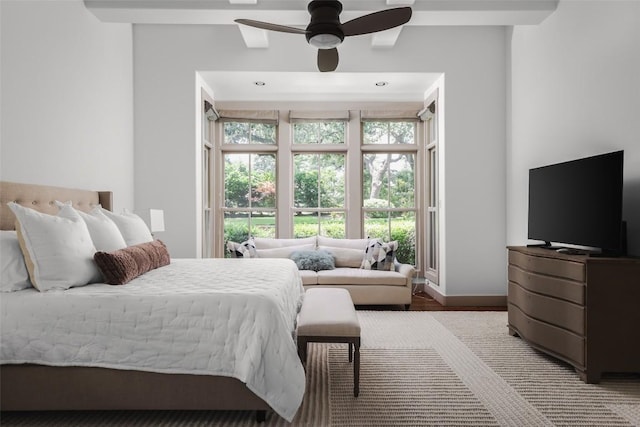 3020 Maravillas Loop, Austin, TX 78735 - bedroom with wood finished floors and ceiling fan