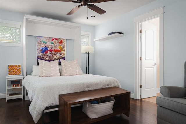 2400 Pruett St, Austin, TX 78703 - bedroom featuring wood finished floors, recessed lighting, and ceiling fan