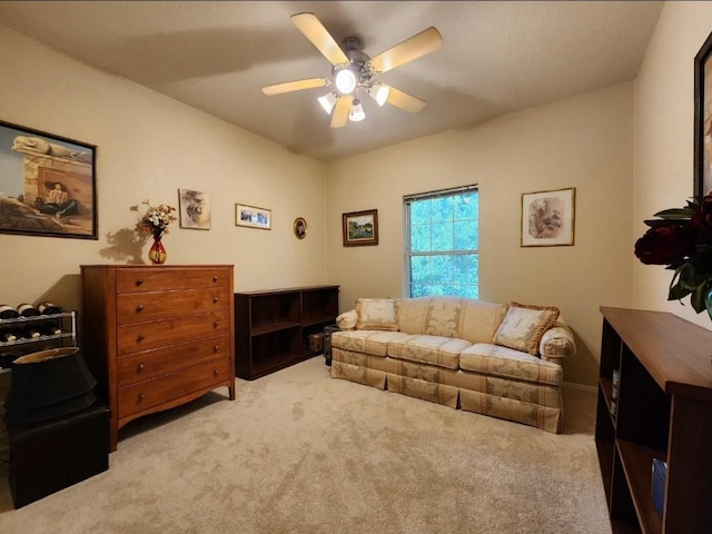 1726 Riverchase Ave, Smithville, TX 78957 - carpeted living area with ceiling fan