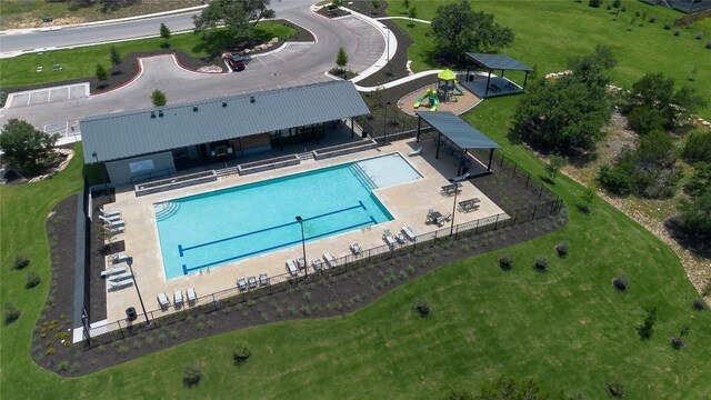 620 Tradewinds Way, Georgetown, TX 78628 - drone / aerial view of a pool