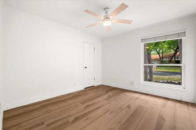 4831 Trail Crest Cir, Austin, TX 78735 - spare room with light wood-style flooring, baseboards, and a ceiling fan