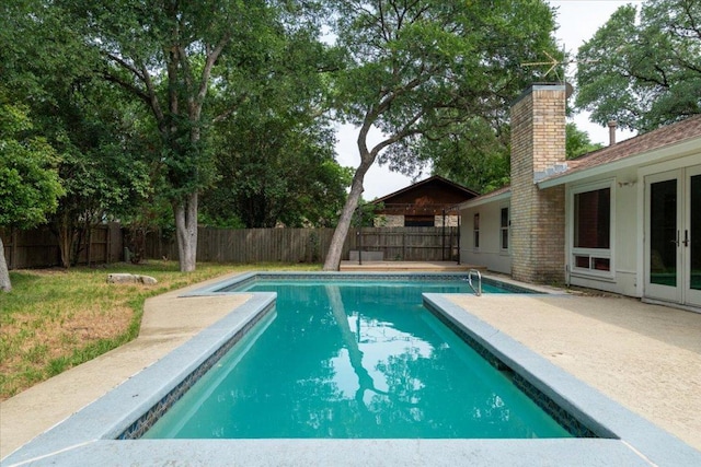 4831 Trail Crest Cir, Austin, TX 78735 - view of pool with french doors, a fenced backyard, and a patio area