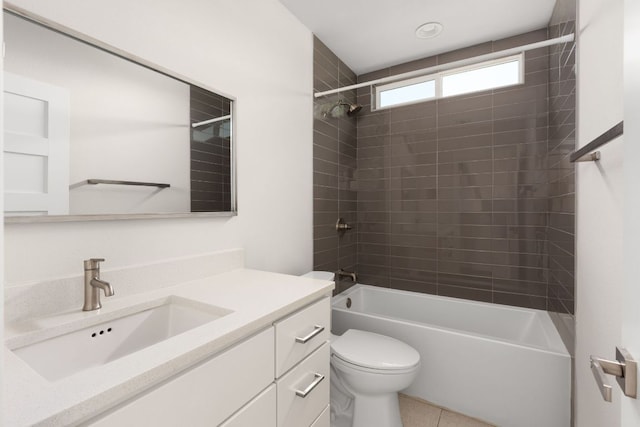 2108 Rosewood Ave Unit A, Austin, TX 78702 - bathroom featuring vanity, shower / washtub combination, toilet, and tile patterned floors