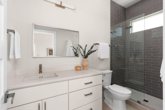 2108 Rosewood Ave Unit A, Austin, TX 78702 - bathroom featuring vanity, toilet, and tiled shower