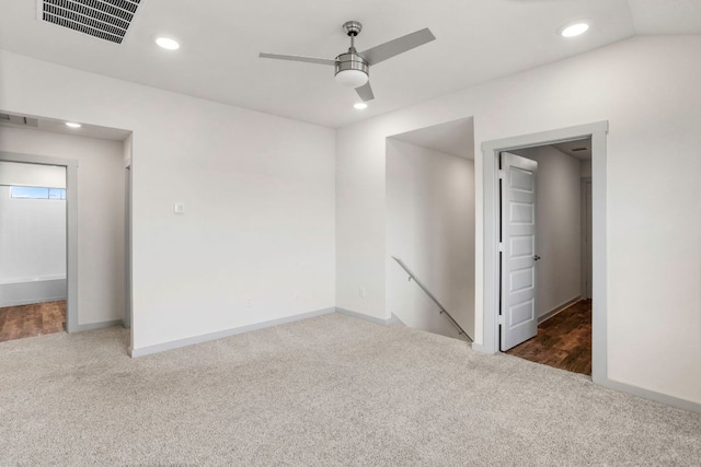 117 Scarborough Way, San Marcos, TX 78666 - spare room with carpet flooring, a ceiling fan, recessed lighting, and baseboards