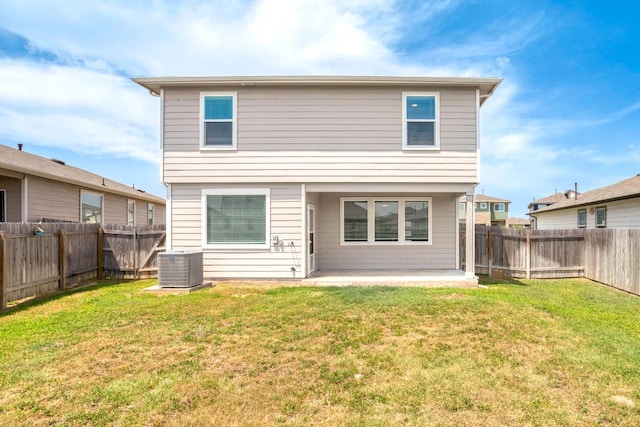 117 Scarborough Way, San Marcos, TX 78666 - rear view of house featuring a patio and central AC