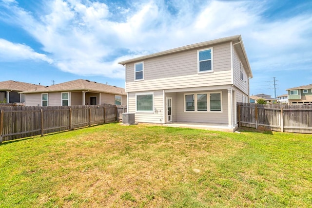 117 Scarborough Way, San Marcos, TX 78666 - rear view of property with central AC and a patio area