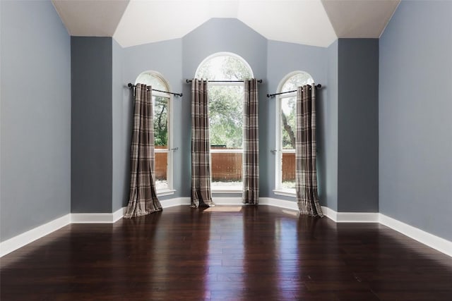 7921 Davis Mountain Pass, Austin, TX 78726 - empty room with wood finished floors and vaulted ceiling
