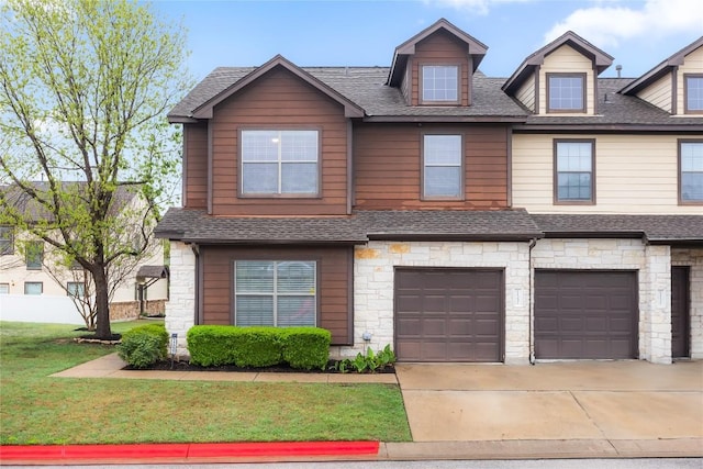 11237 Lost Maples Trl, Austin, TX 78748 - view of front of house featuring stone siding, concrete driveway, and a shingled roof