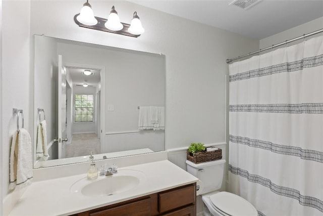 11237 Lost Maples Trl, Austin, TX 78748 - bathroom featuring vanity, toilet, and a shower with curtain