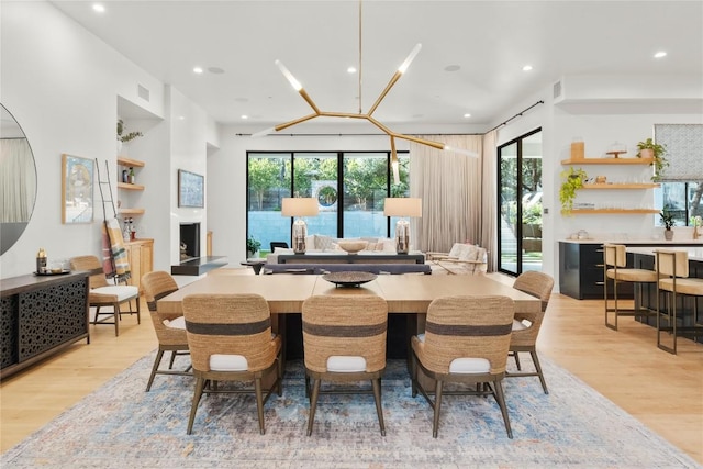 4901 Southcrest Dr, Austin, TX 78746 - dining area featuring light wood-style flooring and recessed lighting