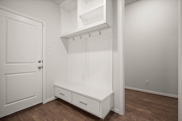 136 Medina Hills Ct, Austin, TX 78737 - mudroom with dark wood finished floors and baseboards