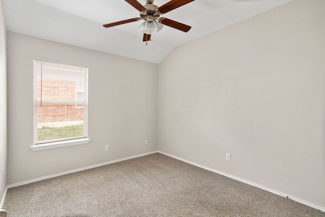 117 N Maplewood, Kyle, TX 78640 - unfurnished room featuring carpet, ceiling fan, and lofted ceiling