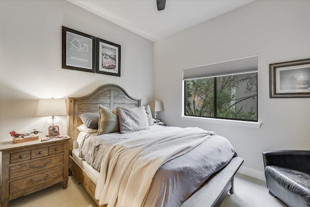 921 Electra, Lakeway, TX 78734 - bedroom featuring light carpet, baseboards, and ceiling fan