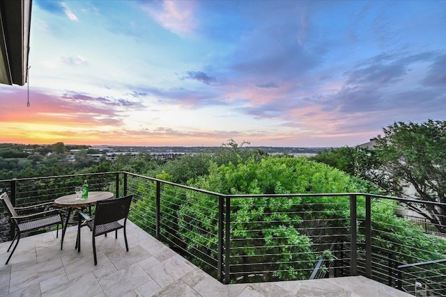 921 Electra, Lakeway, TX 78734 - view of balcony at dusk